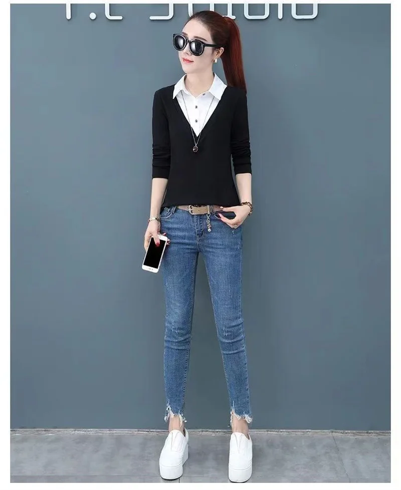 Long Sleeve Loose Shirt Spring And Autumn Two 2025 Spring And Autumn New Fashion Slim Top Large Size Fashion Base Top COAT