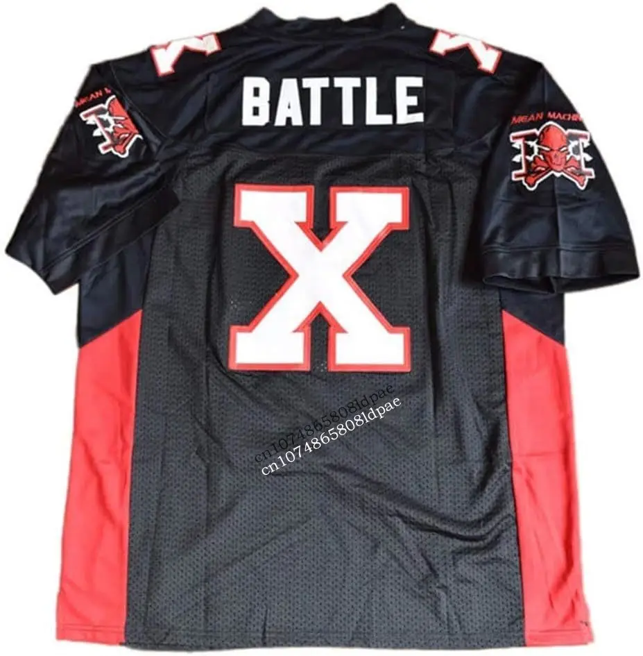 Men's Battle Battaglio #X The Longest Yard Mean Machine Football Jersey Sewing Embroidery Outdoor Sports Mesh Ventilation Black