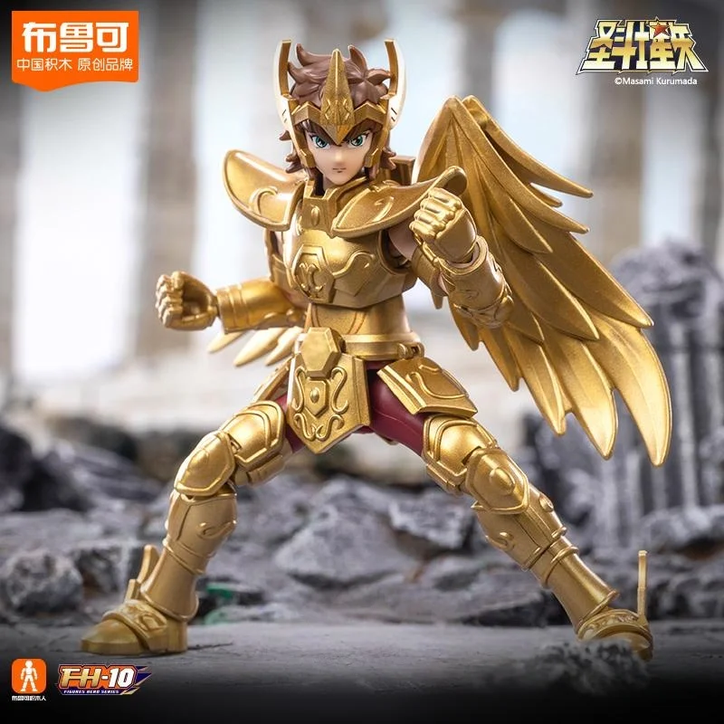 

In Stock New Original Blokees Gold Saint Blind Box Action Figure Champion Saori Kido Seiya Mu Aiolia Assembly Figure Model Gifts