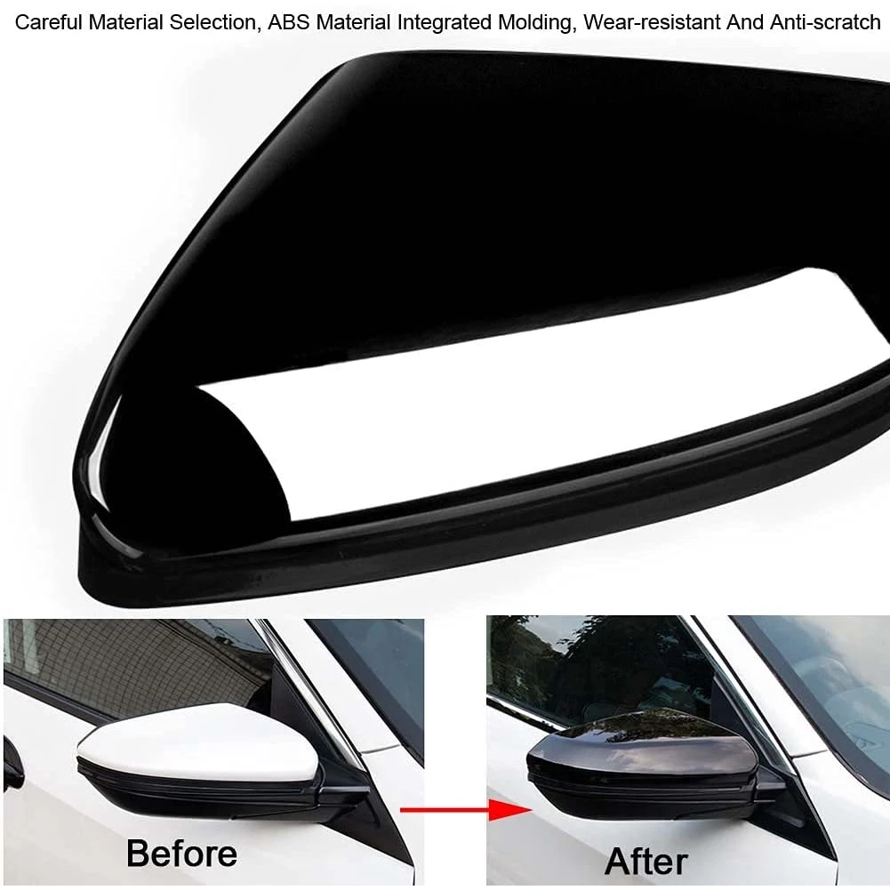 Cubierta de espejo retrovisor para coche, accesorios exteriores de coche, embellecedor de puerta lateral, color negro, para Honda 10Th Gen Civic 2016-2021