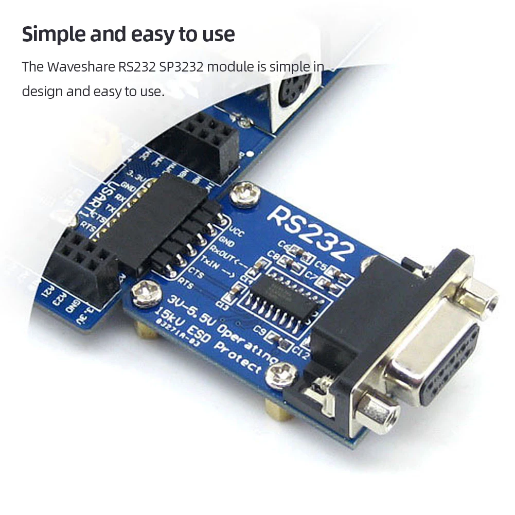

Waveshare Serial Port Module ESD RS232 SP3232 Module SP3232 Chip Serial To TTL Converter Strip Cable DB9 To TTL Converter Board