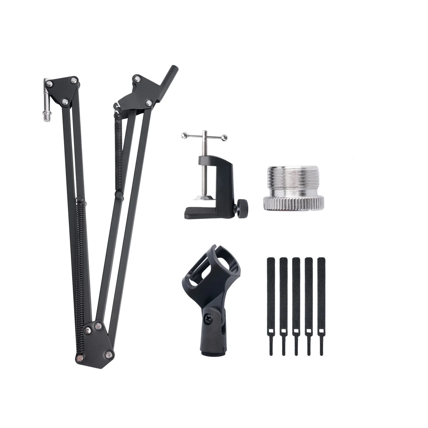 Extendable Recording Microphone Holder Suspension Boom Scissor Arm Stand Holder with Mic Clip Table Mounting Clamp