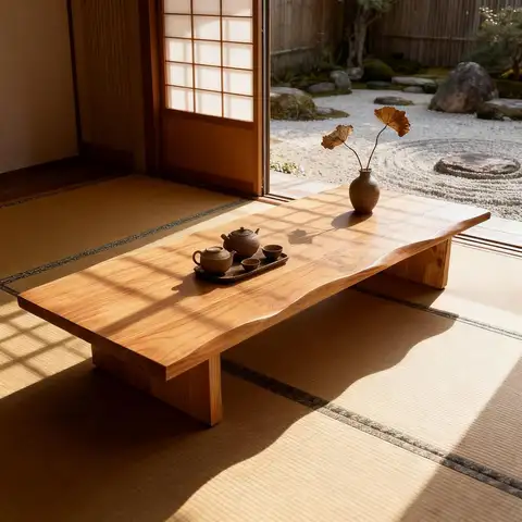 Japanese Floor Table, Solid Wood Low Table for Apartment Living, Multi-Functional Coffee Table for Small Spaces, No, Customized
