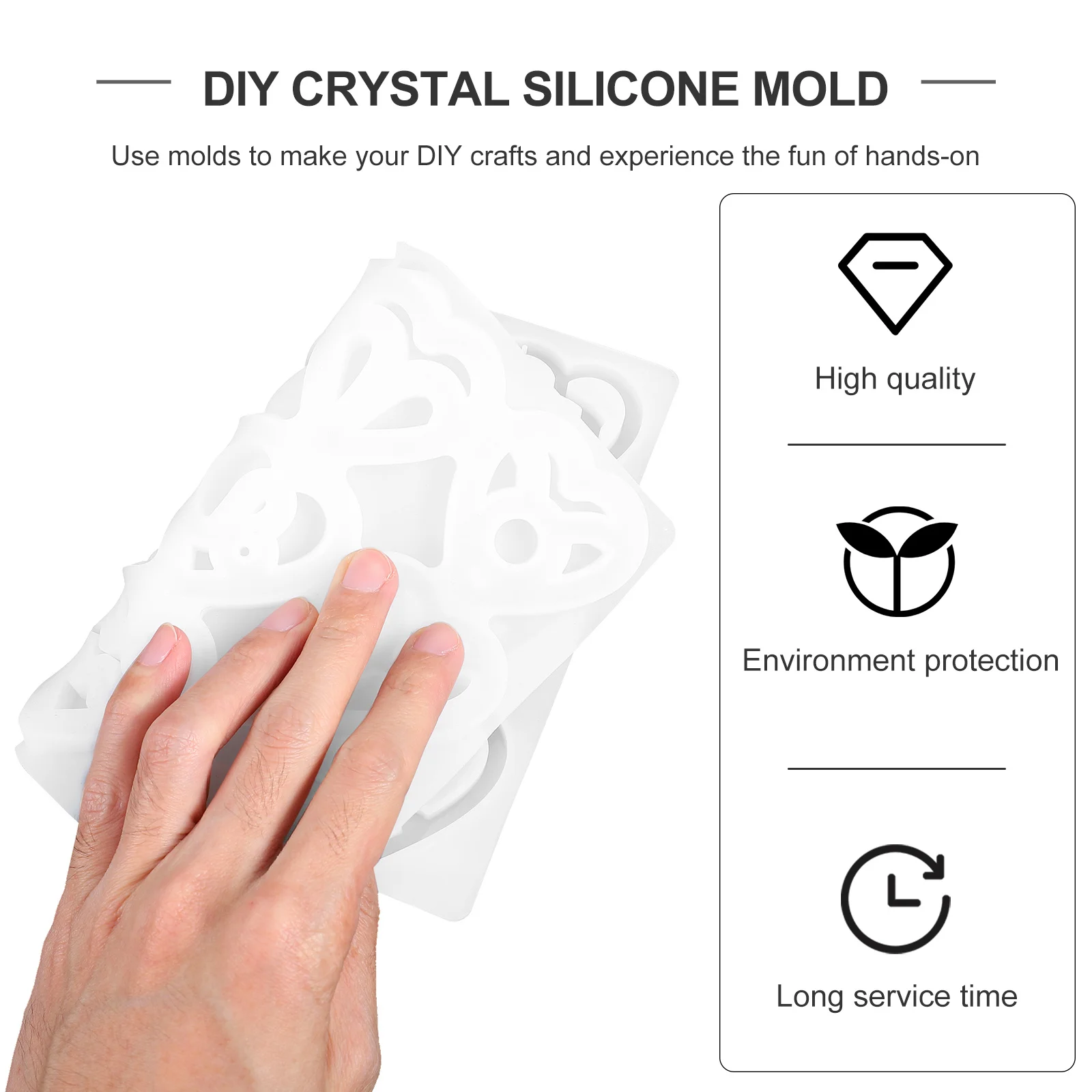 

TEHAUX 1pc Silicone Love Heart Mold Crystal Pendant Craft Zodiac Charm Silica Gel Cake Decor White