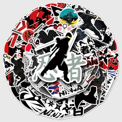 50Pcs Ninja series Cartoon Cute Waterproof Sticker Skateboarding Snowboard Retro Vinyl Sticker