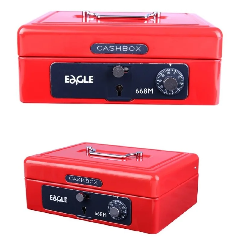 27.5cm*16.5cm*10.5cm Portable Code Lock Large Metal Vault Mini Cash Boxes Password Safe Deposit Key Box