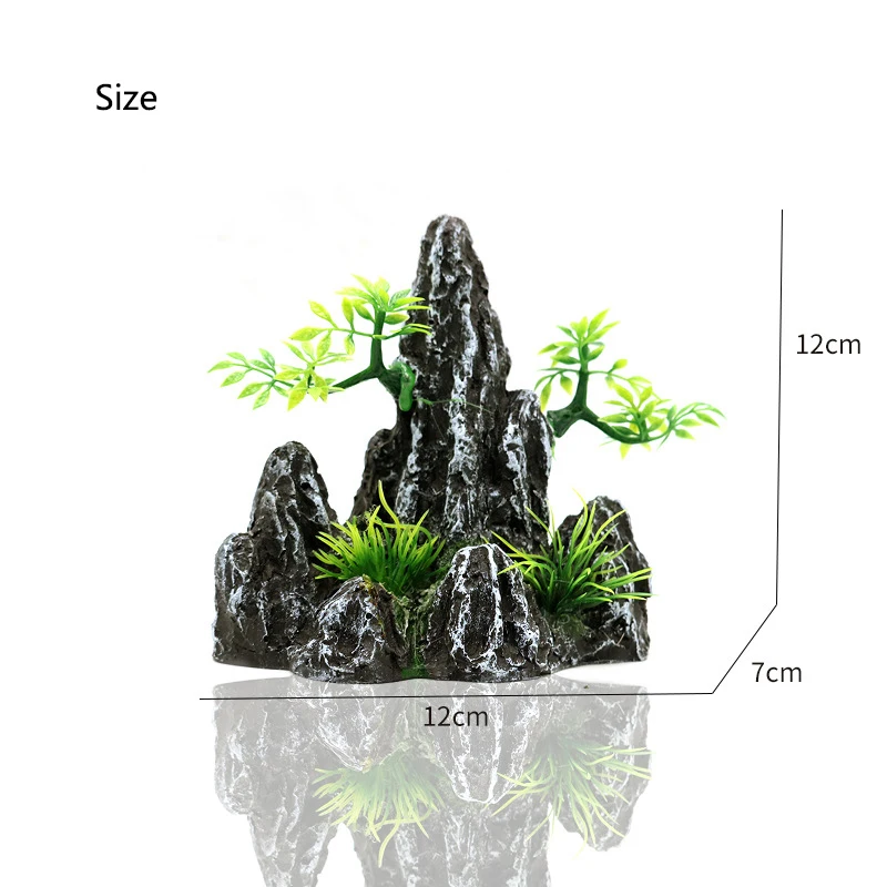 Harz Aquarium Steingarten Berg Dekoration Künstliche Ansicht Felsen Höhle Stein Baum Aquarium Ornament Aquarium Dekor Hause Neue