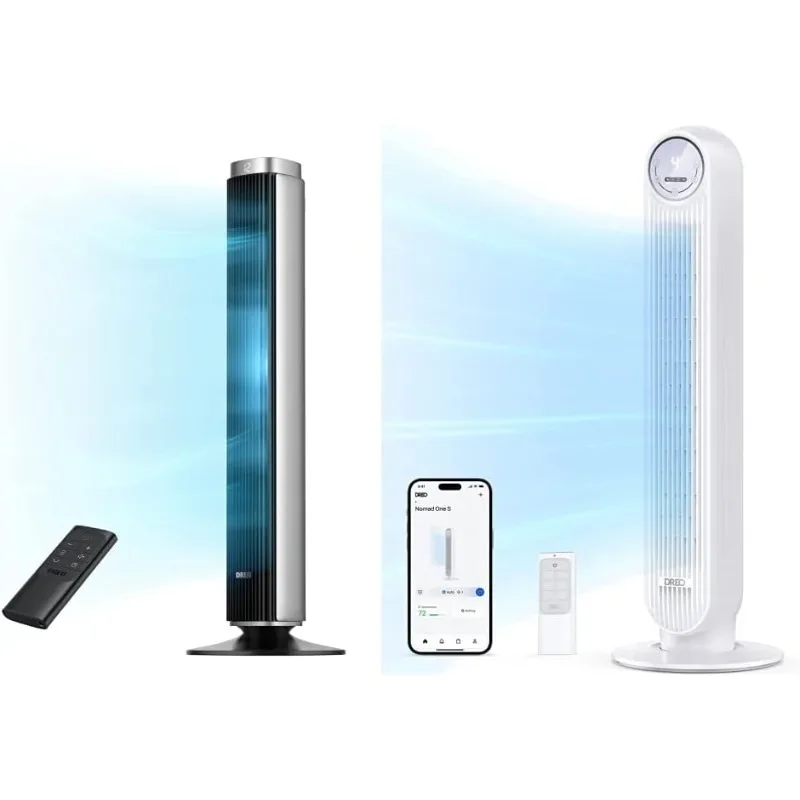 

Fan for bedroom, 25 DB Quiet DC Bladeless Fans, 90° Oscillating Fan with Remote & Tower Fan with Remote, Smart Oscillating