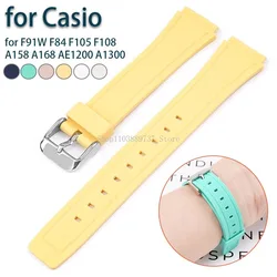 for Casio F84 F-91W F-94 F-105 A-158 TPU Silicone Strap 18mm Soft Smartwatch Band Thin Rubber Bracelet Men Women Sport Wristbelt