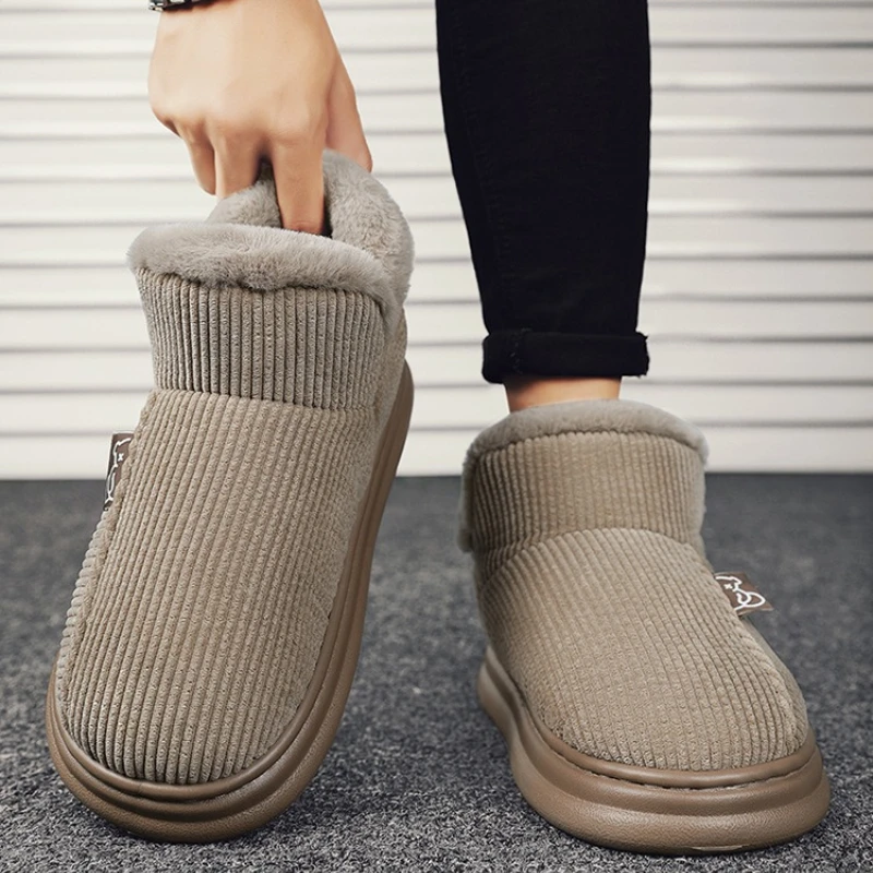 

Men's Winter Fleece-Lined Thermal Boots: Thick-Soled Outdoor Slippers with Anti-Slip and Cold-Resistant Features