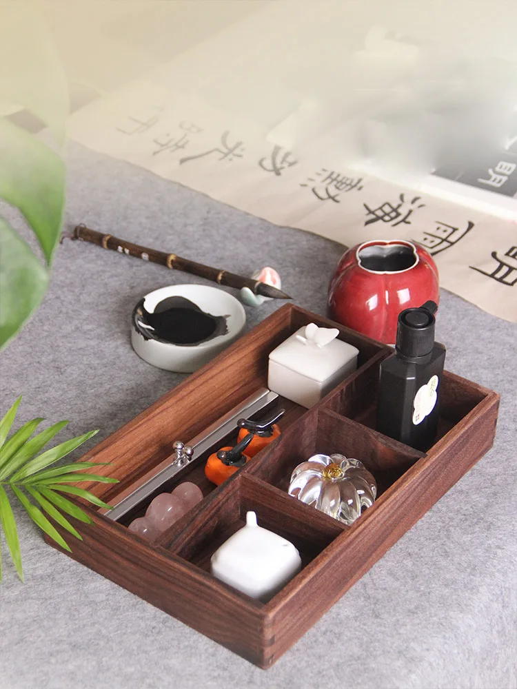 Multifunctional Wooden Pen Organizer, Traditional Chinese Painting, Drawing Tools, Calligraphy Brush, Storage Holder Containers