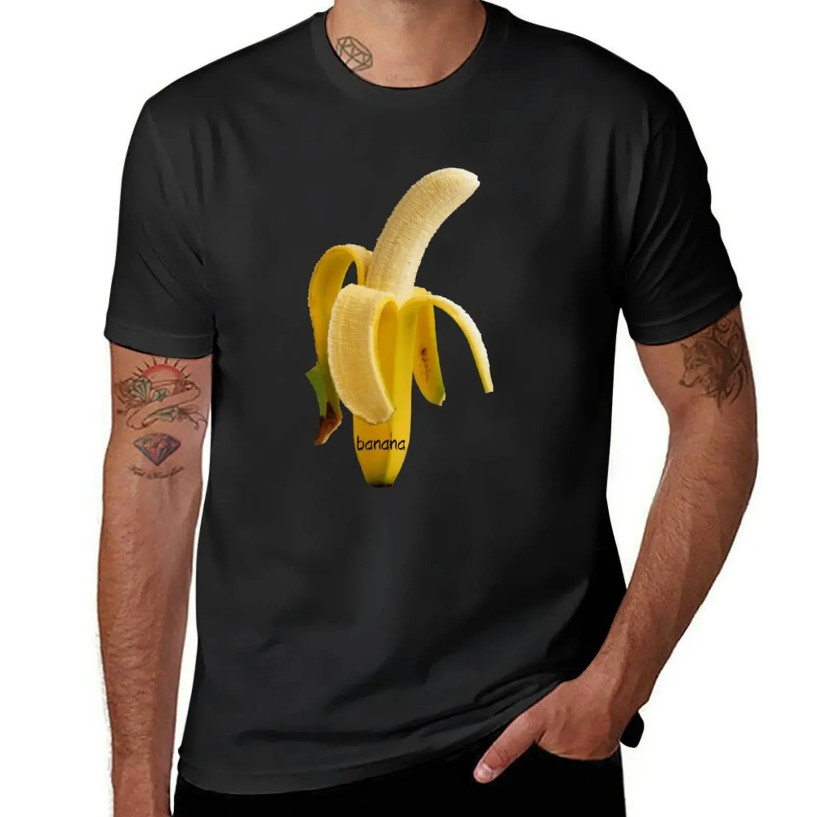 Big Juicy Peeled Yellow Banana T Shirt. Designed and specially made for all who love Bananas. T-Shirt vintage mens clothing