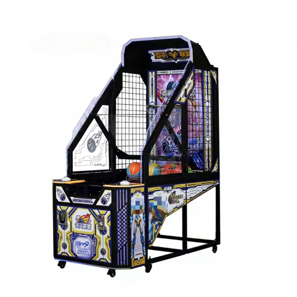 Indoor Ball Shooting Sports Games Party Coin Operated Foldable Basketball Arcade Game Machine Excluding Freight