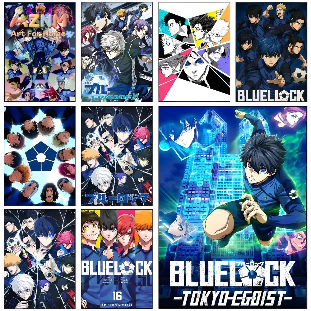 AZNM Blue Lock Canvas Poster Isagi Yoichi Nagi Seishiro Anime Football Wall Art Print Home Bedroom Aesthetic Decor Painting Gift