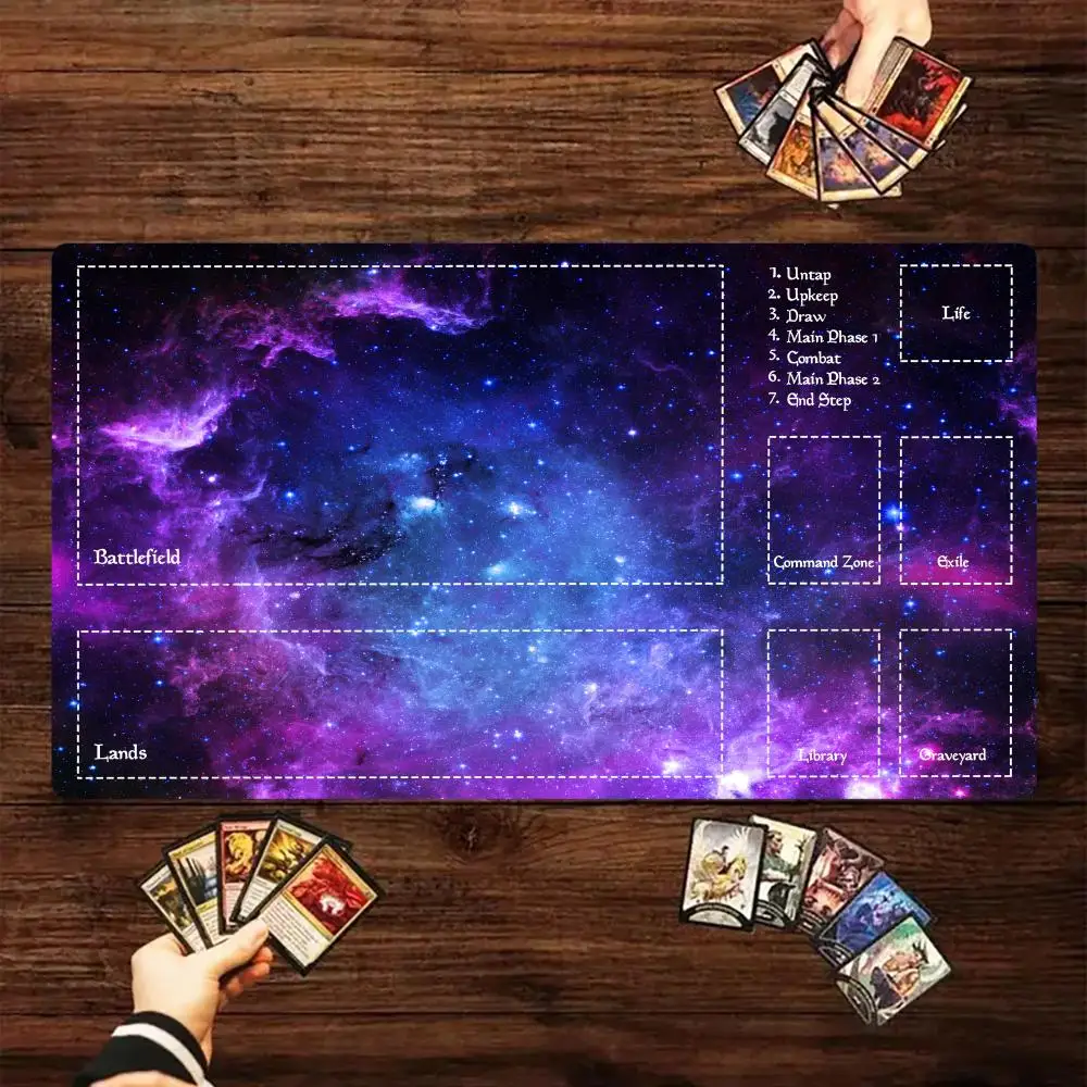 Purple Milky Way Mouse Pad Large Computer Office Mousepads 35X60cm Anti-slip Rubber Mats for MTG DTCG CCG RPG Trading Card Game