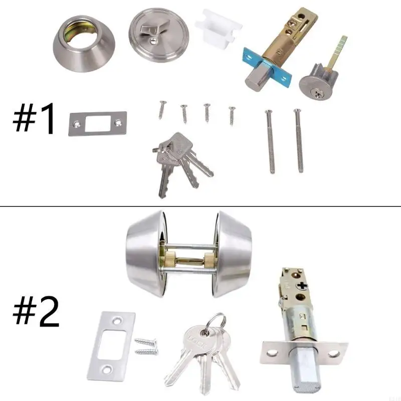 Exterior Door Lock with Stainless Steel Keyed Entrance Door Locks Hardware