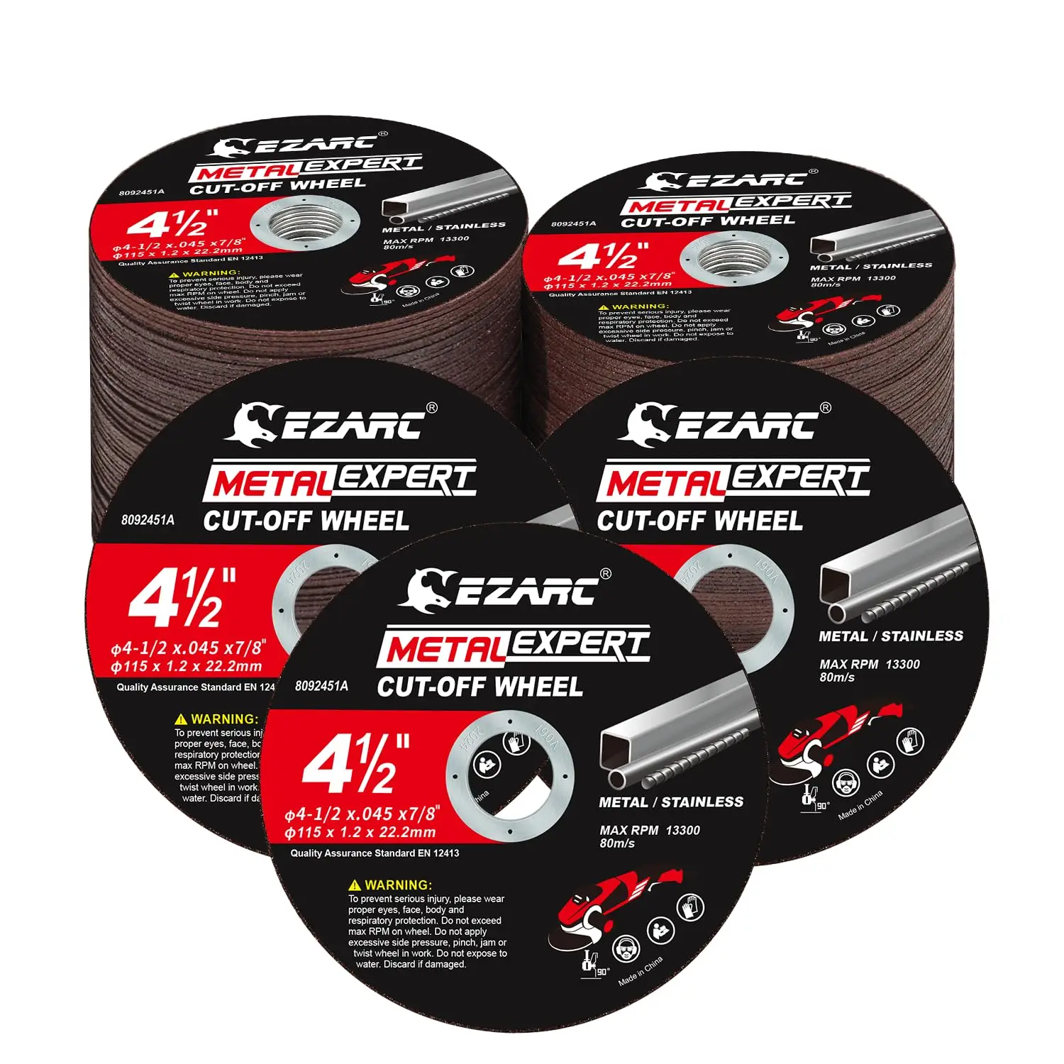 

4.5-Inch Metal Cutting Discs, 100-Pack for Angle Grinders, Thin Design for Fast and Clean Cuts