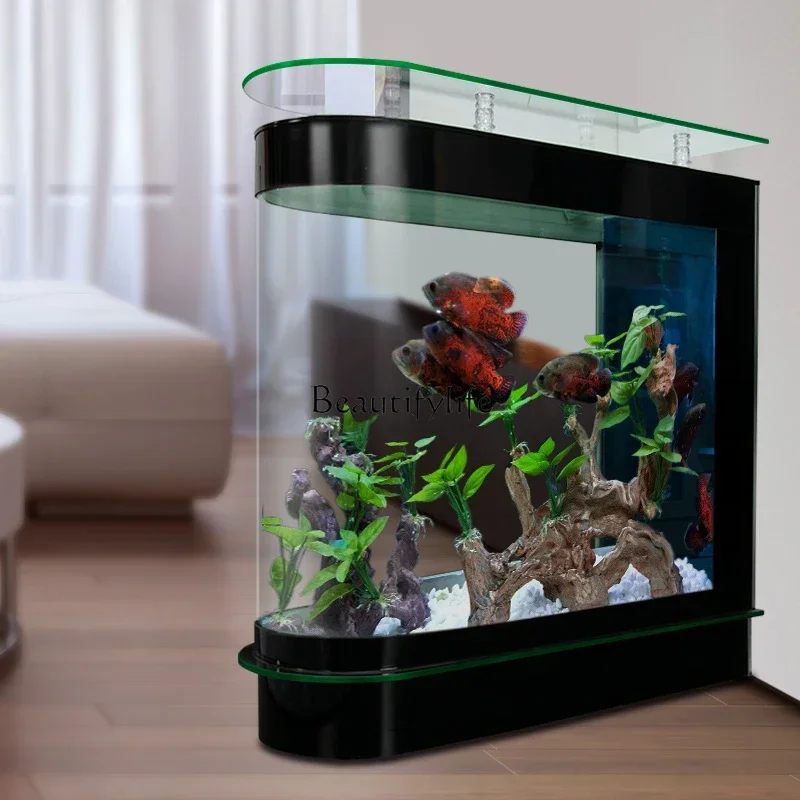 Floor Fish Tank European Style Aquarium Living Room Home Partition Large and Medium Size Fish Tank Landscape