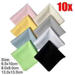 10pcs Microfiber Glasses Cleaning Cloths Screen Lens Cleaner Wipes Non Toxic Jewelry Watch Polishing Cloth Eyewear Accessories