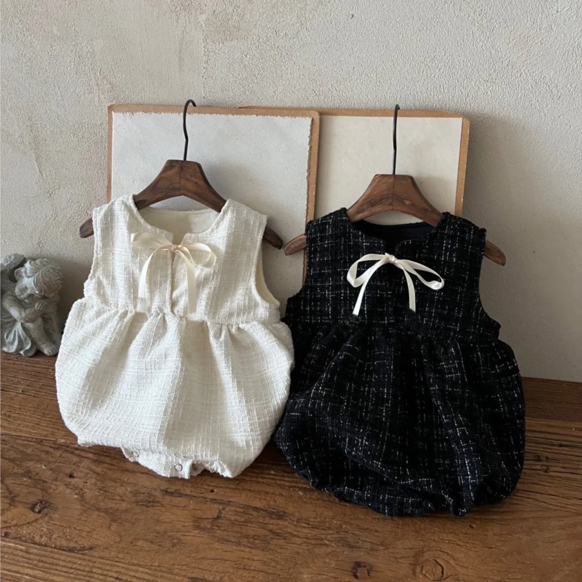 2025 Spring New Baby Girl Sleeveless Bow Bodysuit Infant Cotton Jumpsuit Sweet Princess Bodysuit Newborn Toddler Clothes 0-24M