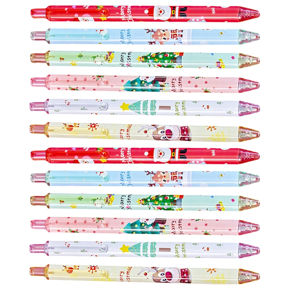 24pcs Lovely Christmas Writing Pens Students Plastic Pens Cute Gel Pens Prize Gifts students gel pen students stationery