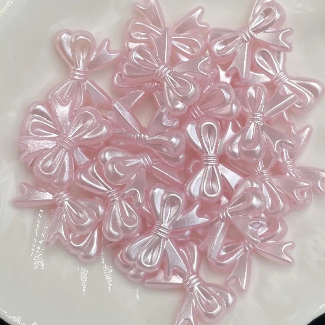 18x14mm symmetrical bow DIY handmade bead, bracelet, hair accessory, jewelry decoration. Red, beige, pink, plated color