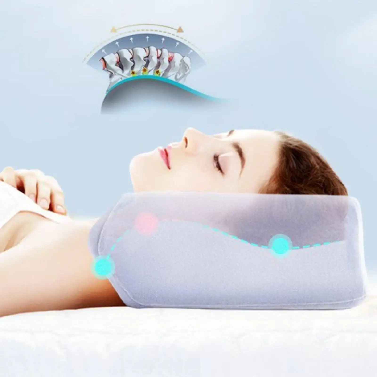Neck Protection Pillow Ergonomic Memory Foam Cervical Support Cushion Pillow for Healthy Sleep Posture Correction