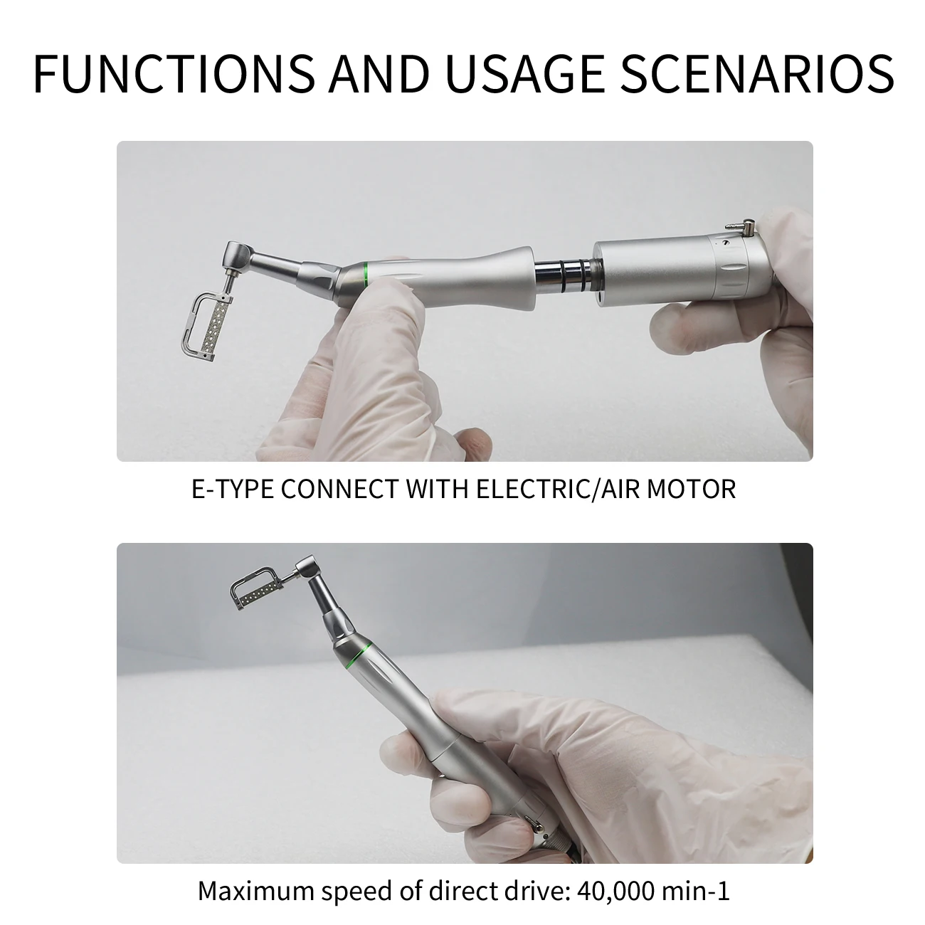 1Set Dental 4:1 Reduction Contra Angle Handpiece Interproximal Stripping Sets 10 Pcs Interproximal Strips Dentistry Instrument