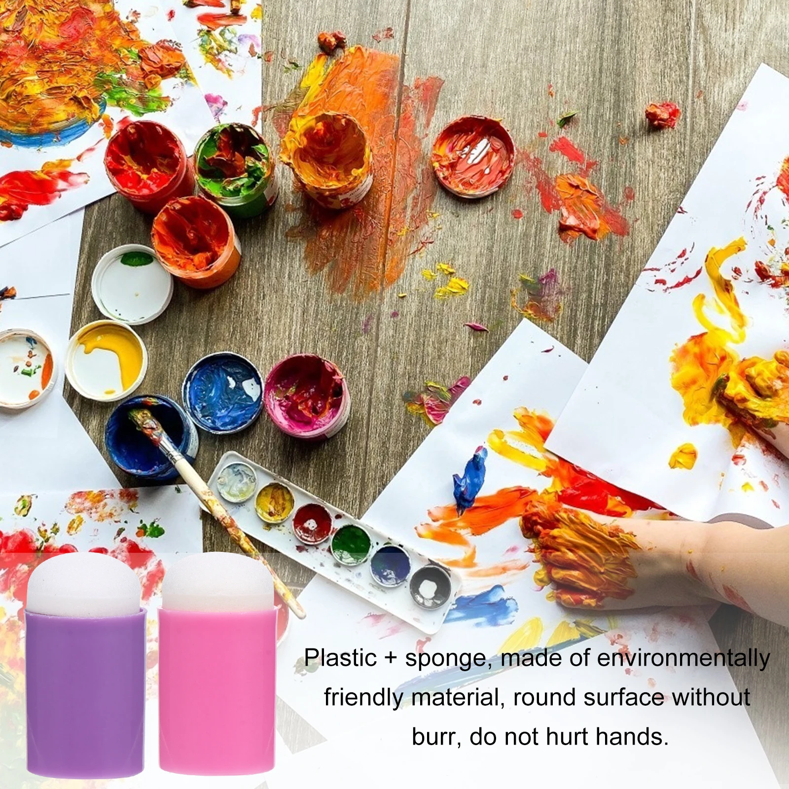 

10 Pcs Kids Ink Pad Finger Art Washable Toddler Toys Eraser Stamp Smear Tool Paints Round 2 8x1 5x1 5 Cm Practical Ink Dauber