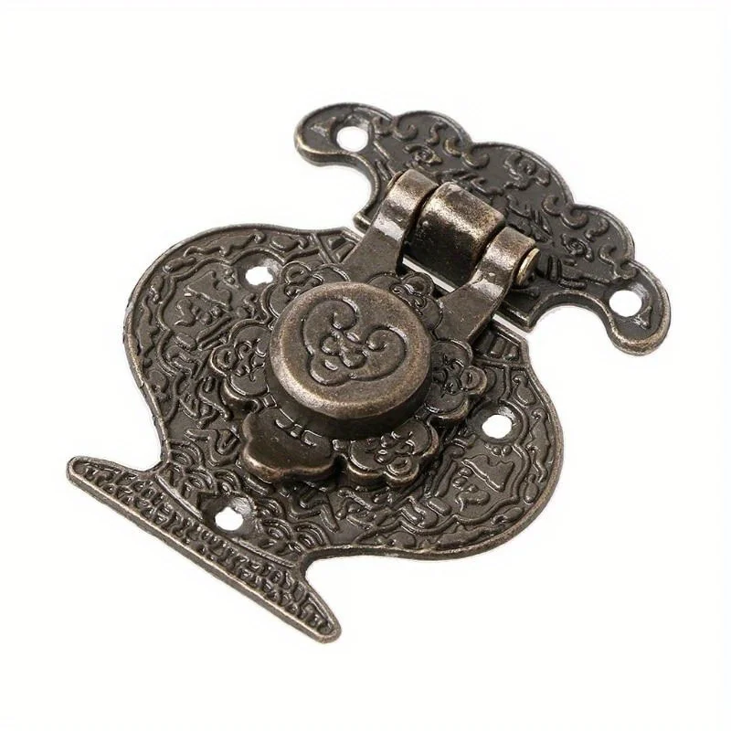 2pcs Antique Style Padlock With Intricate Flower And Vortex Design For Decorative Safety Of Boxes, Cabinets, And Drawers