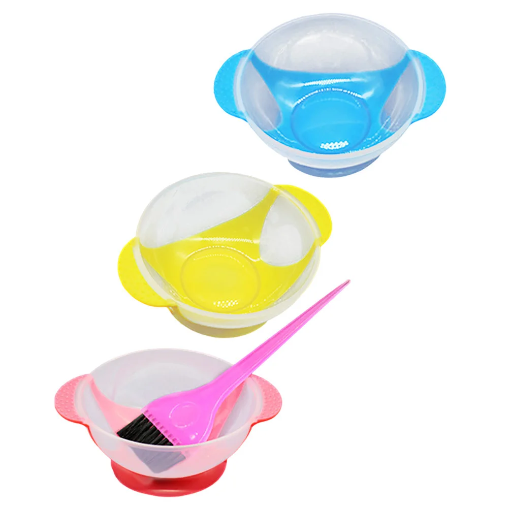 1Set Hair Dyeing Bowl Brush Set Thick Suction Cup Salon Hair Coloring Mixing Bowl Brush Durable Easy Use Multiple Colors - Image 6