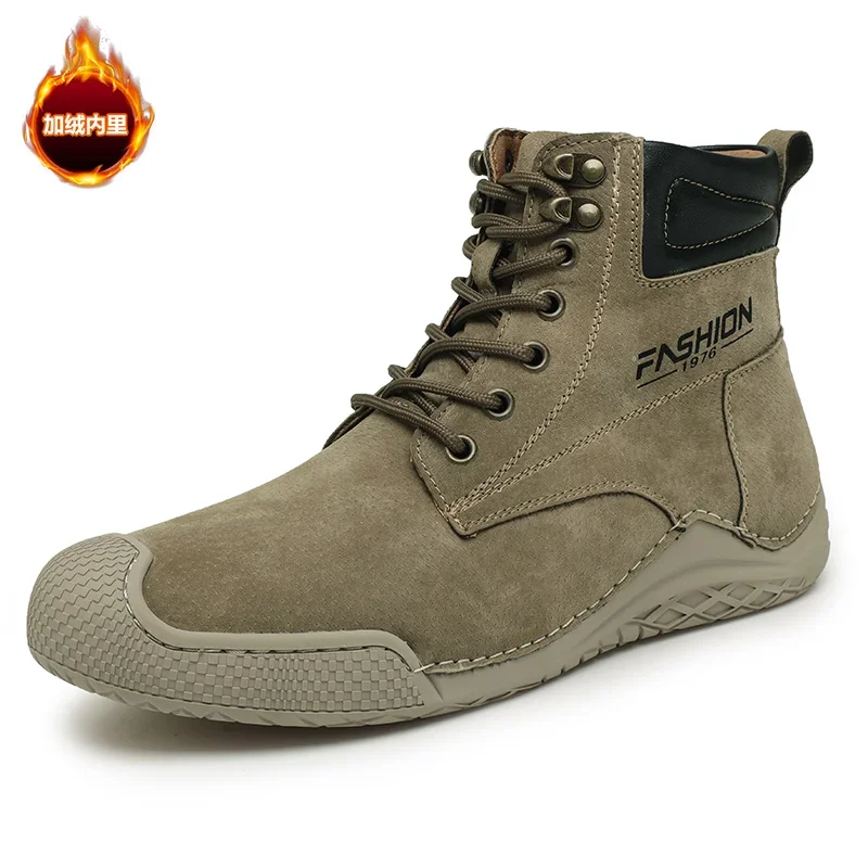 

Winter Popular Suede Plush Boots Outdoor High Top Warm Anti Slip Boots Leisure Fashion Four Seasons Single Shoe Large Sizes