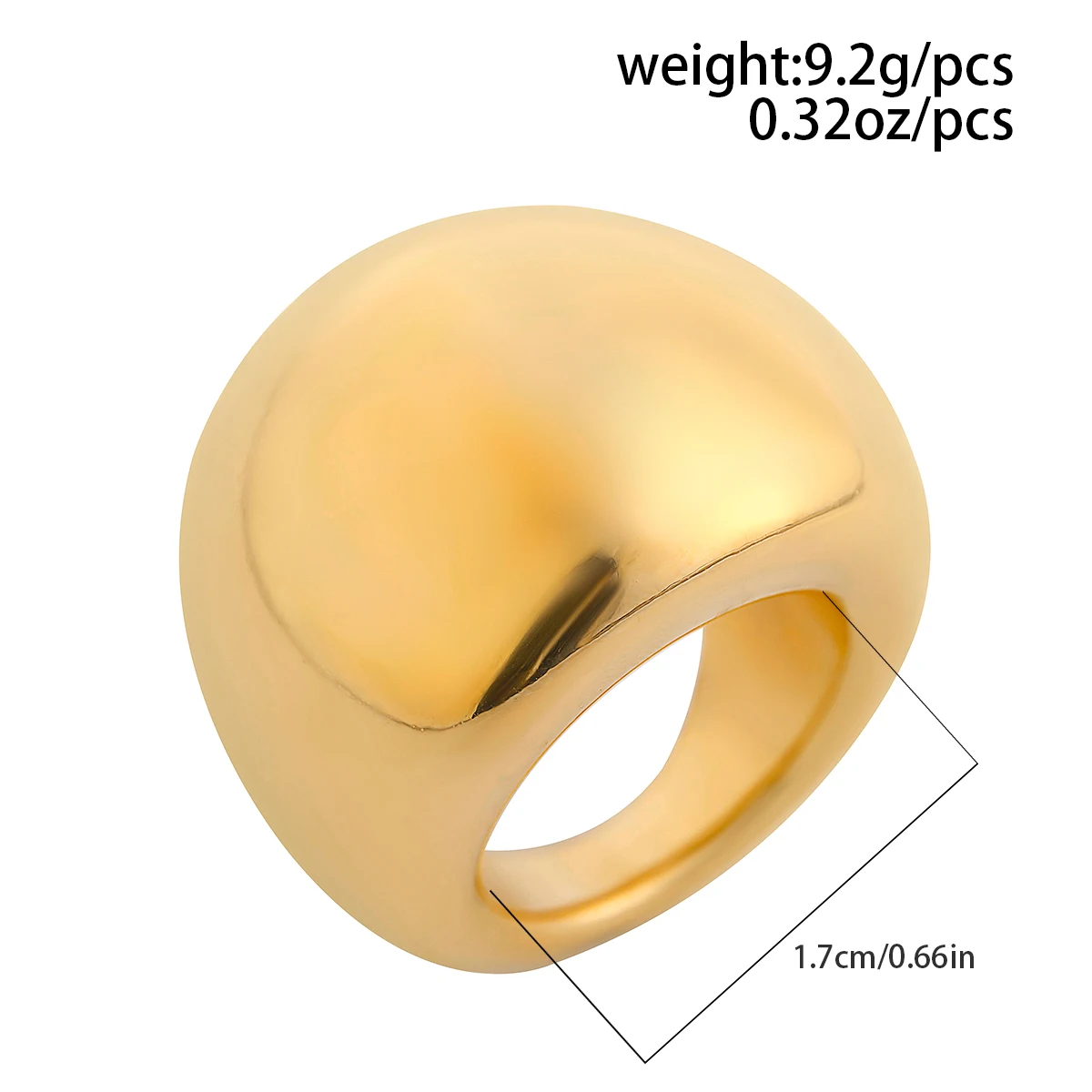 KunJoe Exaggerate Big Round Geometric Rings for Women Punk Retro Gold Color Acrylic CCB Finger Ring Trend Party Wedding Jewelry