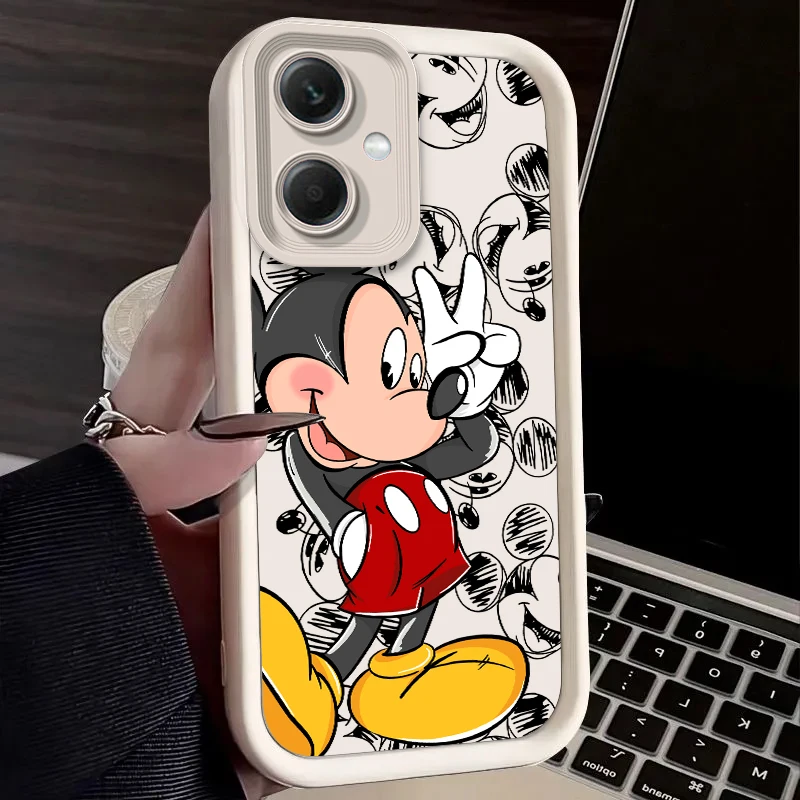 Disney-funda de silicona líquida a prueba de golpes para iPhone, carcasa de Mickey y Minnie para iPhone 15, 14, 13, 12 Mini, 11 Pro Max, XS, X, XR,