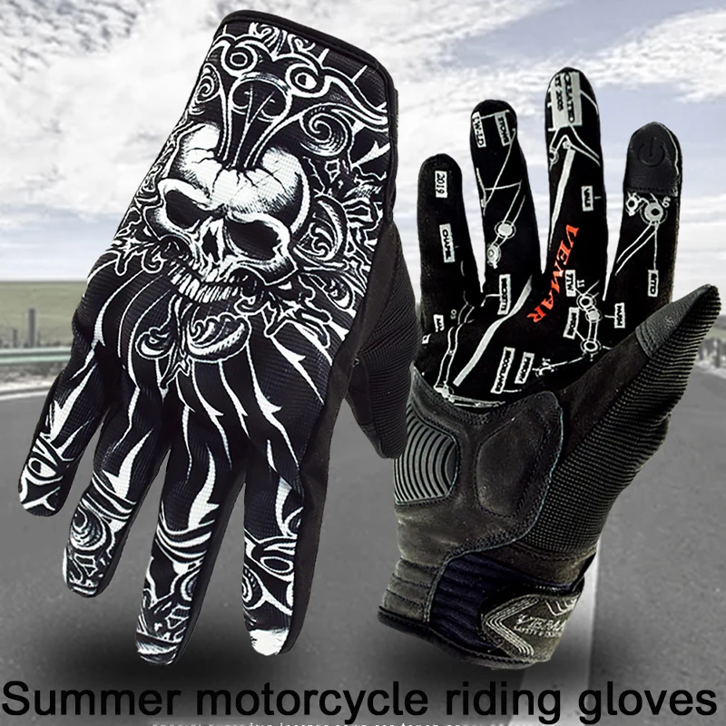 Summer Riding  Men's style glove motorcycle mountain bike off-road breathable wear protection thin section touch screen style