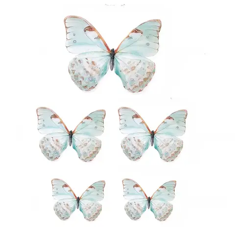 5Pcs Butterfly Cake Toppers 3D  DIY Decoration for Girls Women Baby Shower Kids 1st Birthday Wedding Party Supplies