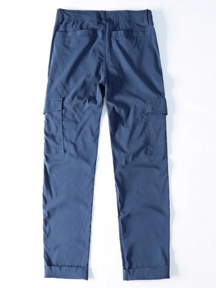 Hot Sale Summer Mens Thin Quick Drying Breathable Workwear Pant Mid Waist Casual Long Trousers Straight-Leg Full Length Pants