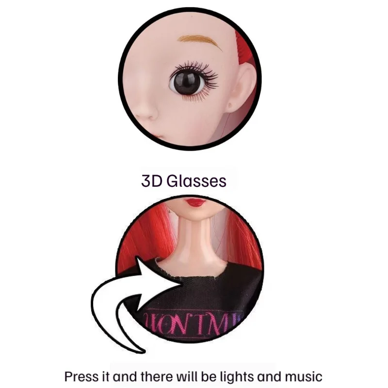 Nieuwe Pop Speelgoed Kpop Demon Hunters Leuke 1/6 BJD Pop Action Figure Speelgoed 3D Ogen Verlichting Muziek Thema Lied Serie Kinderen Gift