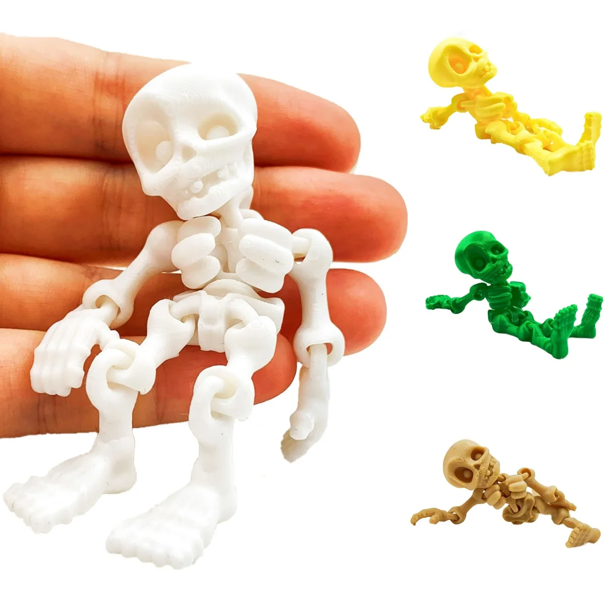 

3D printing new multi-color retro creative skeleton figurine, funny joint movable toy, home living room decoration ornament