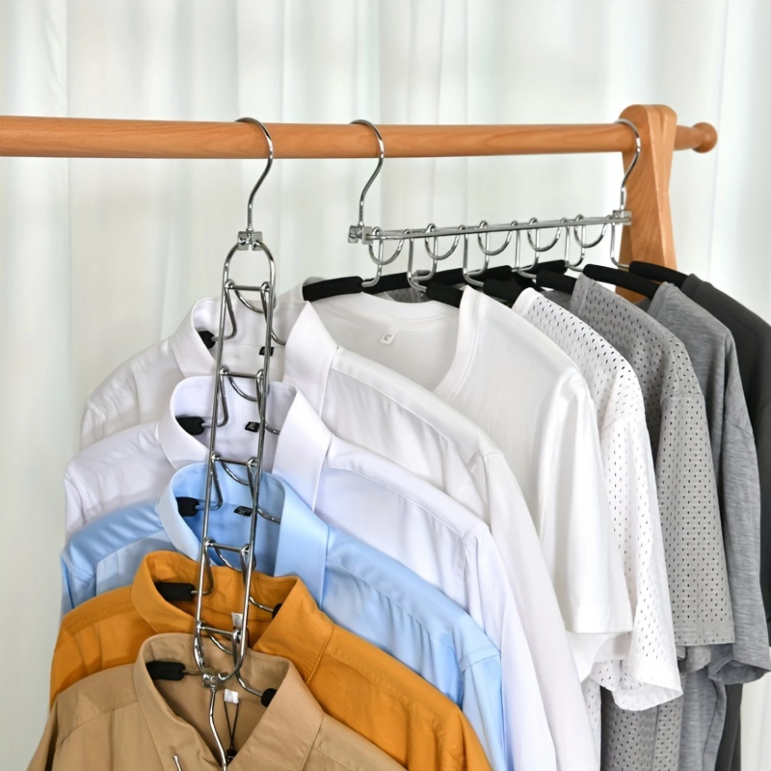 1pc 5-in-1 Space Saving Magic Hanger - Multi-Layered Closet Organizer with Maximum  Capacity for Bulky Coats, Jackets, Sweaters,