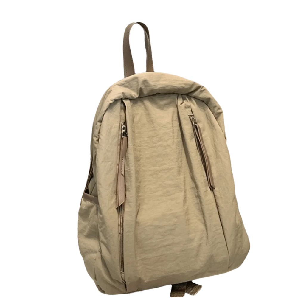 

Fashion Solid Color Travel Backpack Lightweight Versatile Nylon Backpack Korean Style Large Capacity Student Schoolbag Women