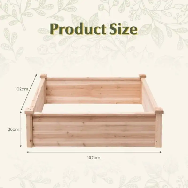 Wooden Square Garden Vegetable Flower Bed