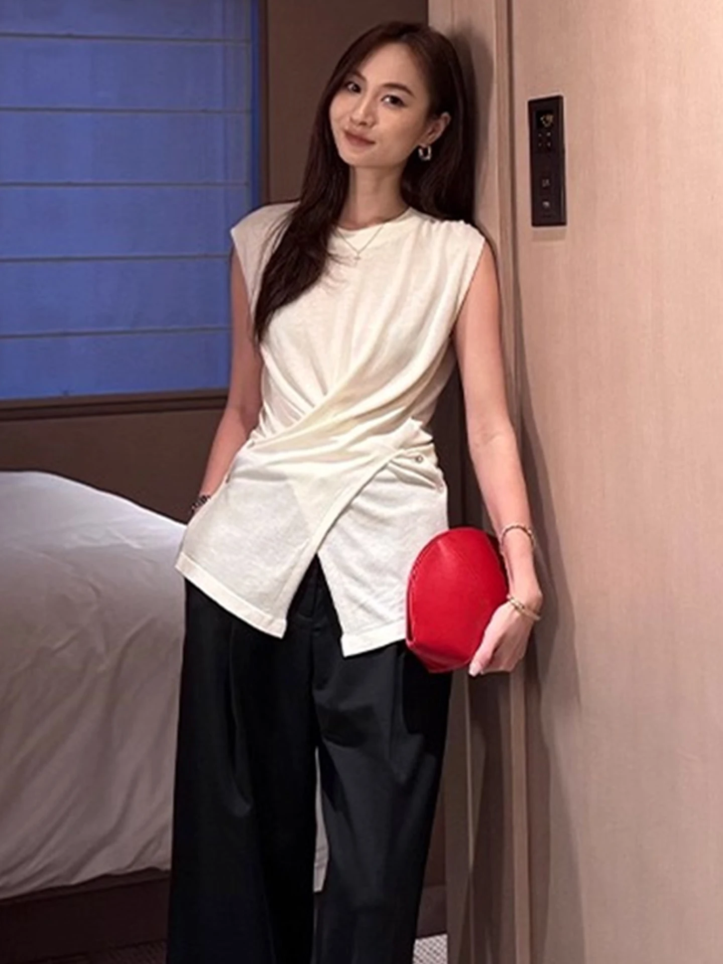 Casual runde Ne Svel Gestrickte Pullover frauen Sommer Top Unregelmäßige Kreuz Design Farbe Koreanische Sle Pendeln Faion