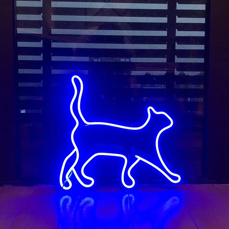 

Walk The Kitten Neon Signs Led Light for Bar Pub Club Home Wall Hanging Flex Neon Lights Wedding Home Party Decor