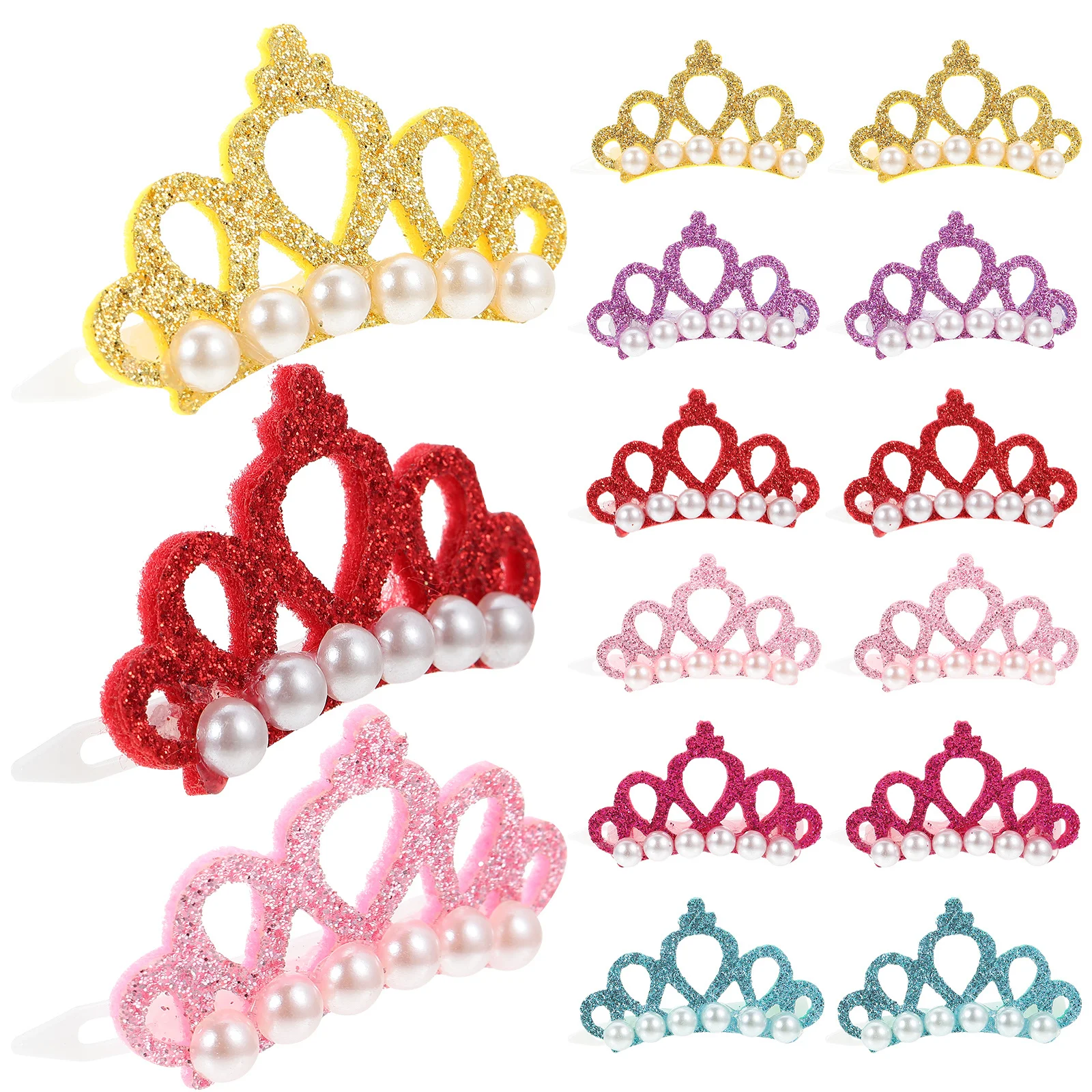 

30Pcs Pet Hair Clips Crown Design Decorative Dog Tiaras Lovely Pet Hairpins Adorable Hair Styling Clips Lovely Dog Headdress