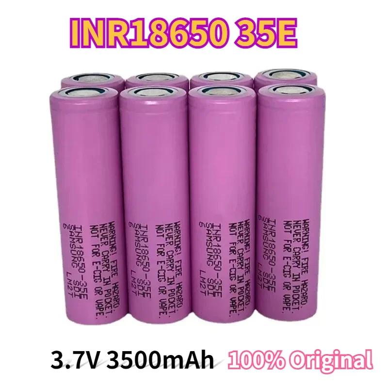 18650 Lithium Ion Battery 3.7V 3500mAh 25A Discharge INR18650 35E Rechargable Batteries Li-Ion Cells for Screwdriver Flashlight