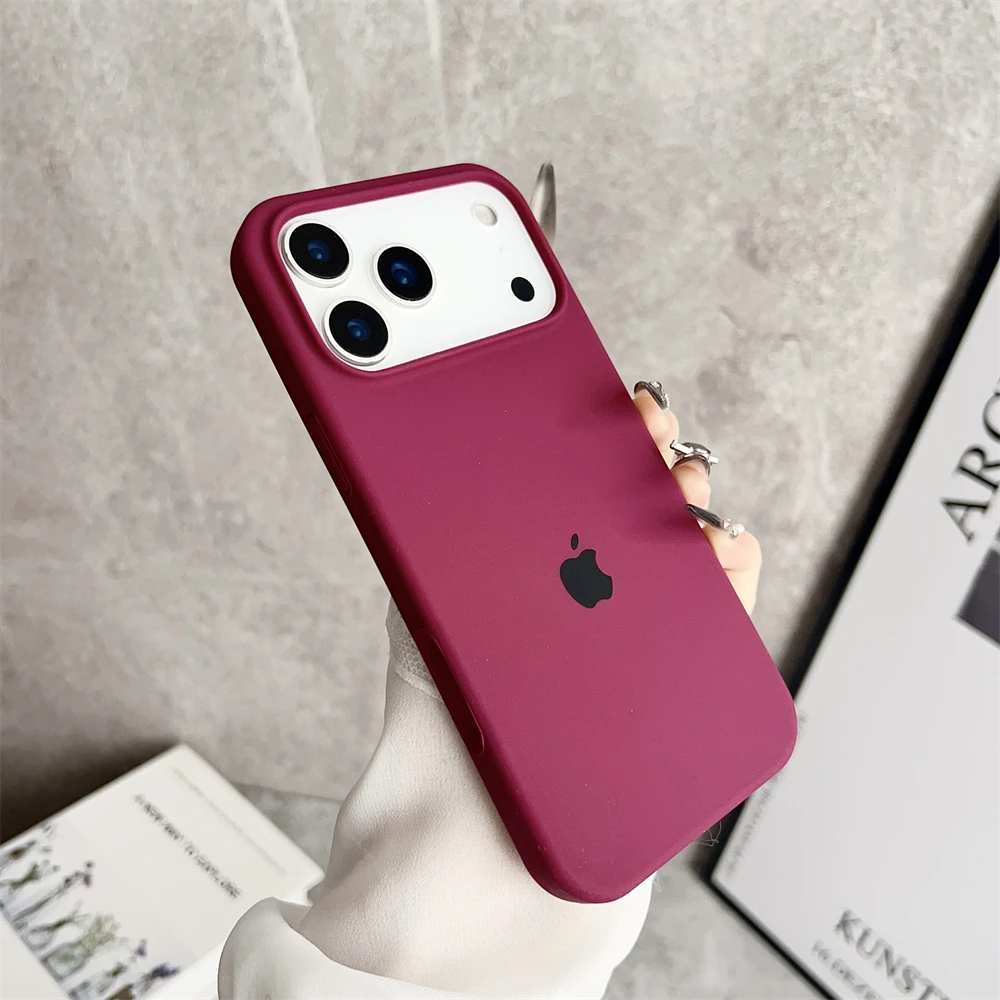 Original Flüssig-Silikon Handyhülle für iPhone 17 15 16 14 18 Pro Max Bonbonfarben Mit Logo-Box Cover für iPhone 17 Pro Max