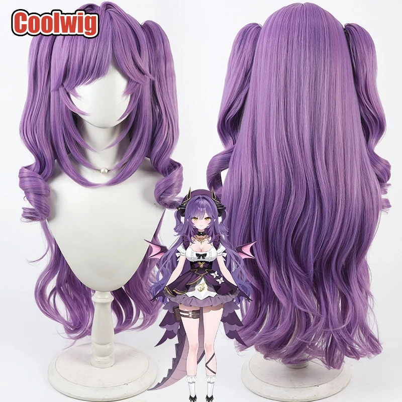 Coolwig Synthetic Hair Sakihane Huya Cosplay Wigs Virtual YouTuber Sakihane Huya 80cm Purple Mixed Ponytail Wig Heat Resistant
