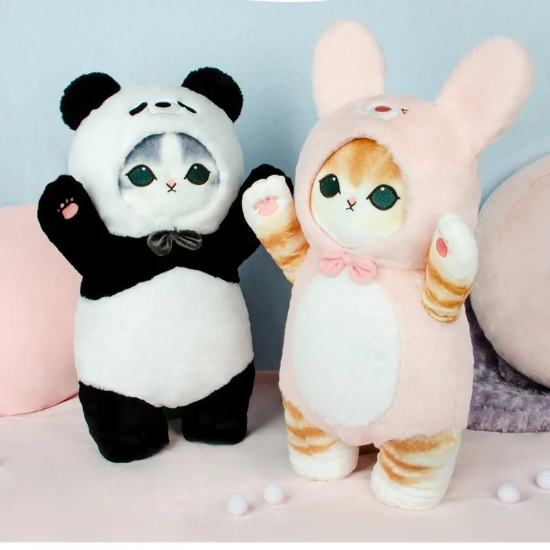 New 50cm Kawaii Mofusand Anime Hobby Cartoon Cross-dressing Panda Rabbit Plush Doll Cute Pillow Doll Give Gifts To Girlfriend