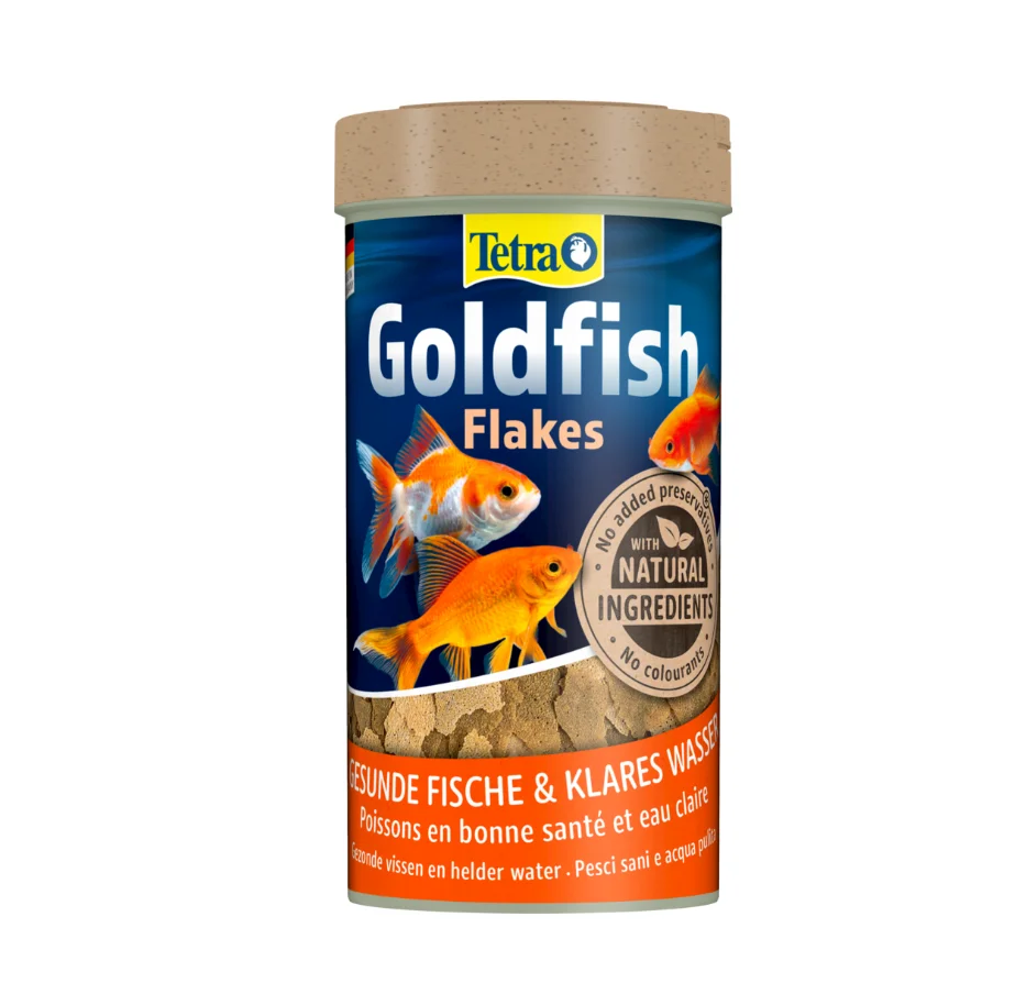 Alimento Completo para Peces Tetra Goldfish Flakes Premium, Nutrición Equilibrada con Vitaminas, Minerales e Ingredientes Naturales, 52g